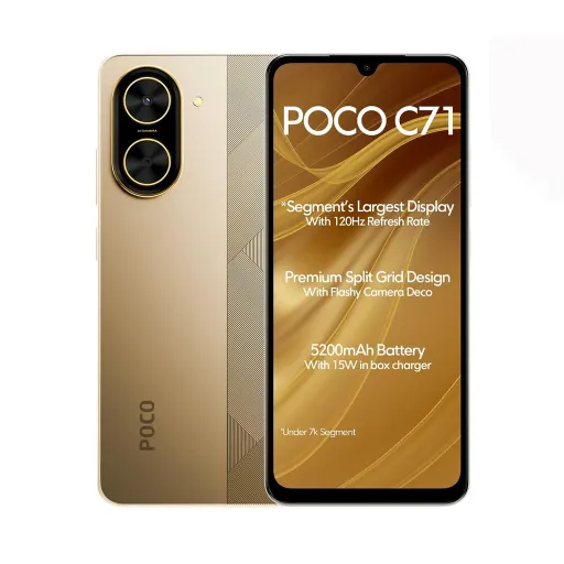 گوشی موبایل شیائومی مدل Poco C71 دو سیم کارت ظرفیت 128 گیگابایت و رم 4 گیگابایت=کارکرده
