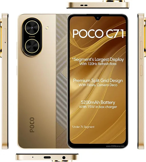 گوشی موبایل شیائومی مدل Poco C71 دو سیم کارت ظرفیت 128 گیگابایت و رم 4 گیگابایت=کارکرده